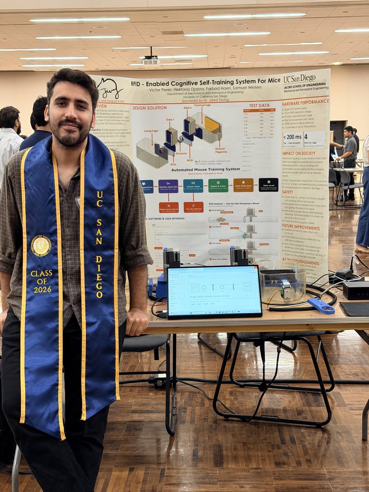 Presenting the senior design project at the showcase